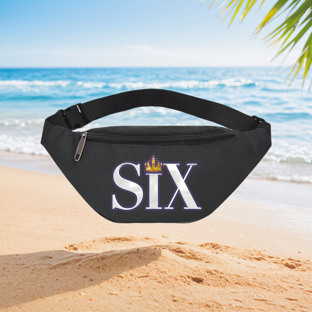 Street Fashion Logo Design - กระเป๋าคาดเอว/สะพายข้าง/คาดอกลายโลโก้ Six The Musical ดีไซน์มงกุฎ สไตล์สตรีท