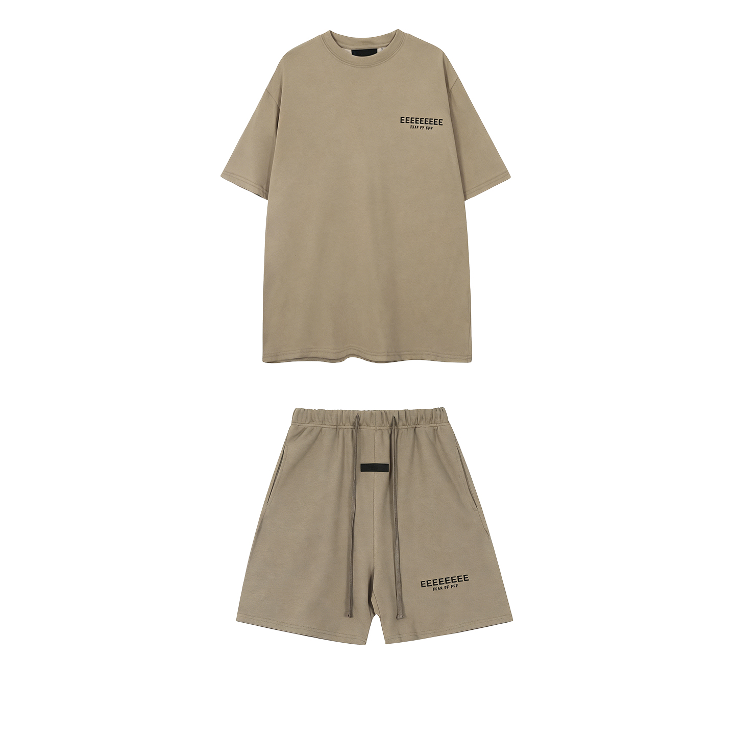 Street Fashion Brand - 2SP แบรนด์คลาสสิกเสื้อยืดผู้ชายคุณภาพสูงชุดดีไซน์หรูหราเนื้อโลหะตัวอักษรผ้าฝ้ายเสื้อยืดคู่กางเกงขาสั้นหลวมๆชุด