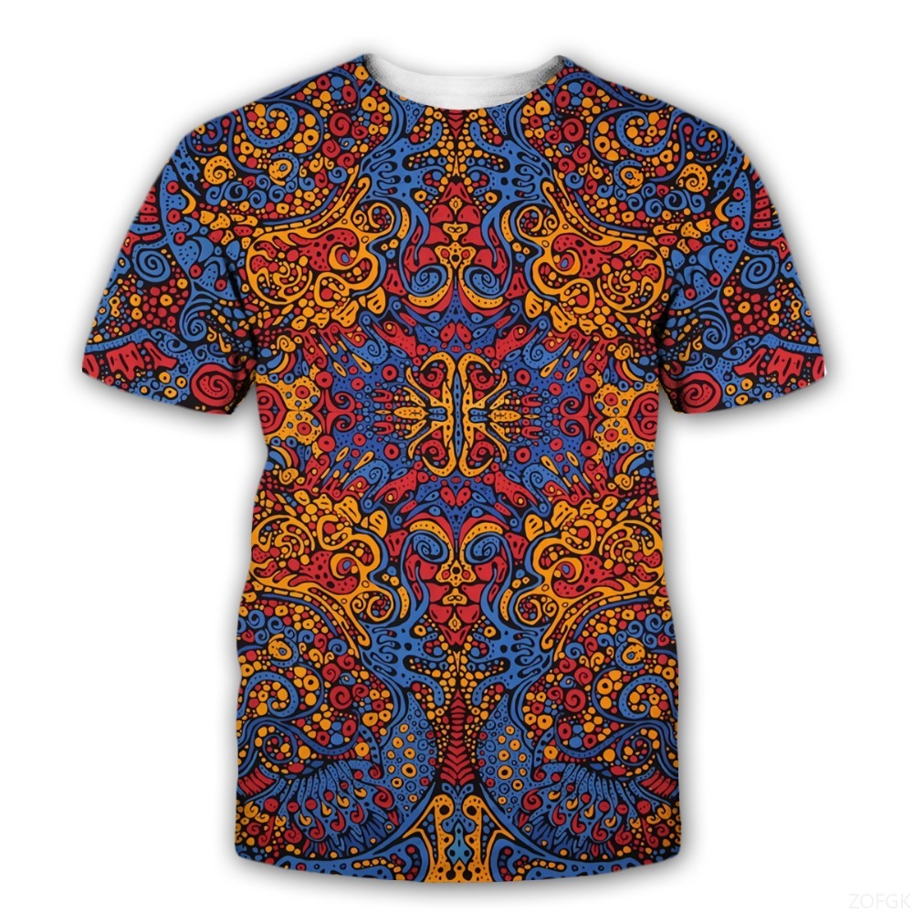 Street Fashion Kids - ใหม่สัญลักษณ์ลึกลับ Trippy 3D พิมพ์เสื้อยืดผู้ชายผู้หญิงเรืองแสงใน Dark แขนสั้น