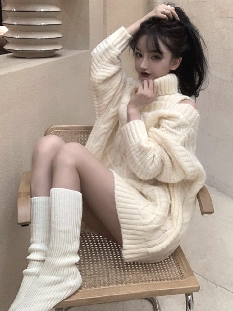 เสื้อสเวตเตอร์ถักคอเต่าผู้หญิง - Korean Street Fashion Female บทวิจารณ์และราคา