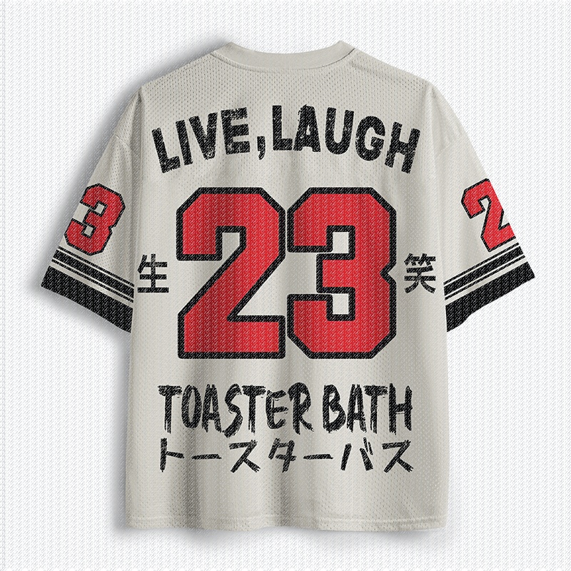 เสื้อยืดคอกลมสีขาวดำ ลายกราฟิก - Street Fashion Jersey บทวิจารณ์และราคา