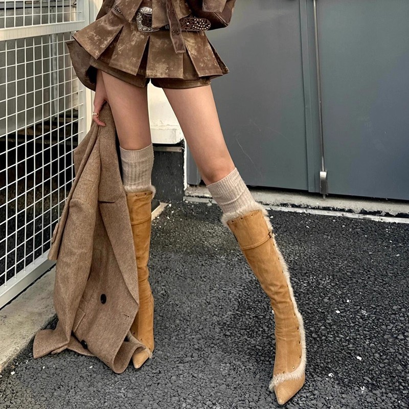 รองเท้าบูทแฟชั่นทรงแหลมสำหรับผ - Street Fashion Style Youtube บทวิจารณ์และราคา