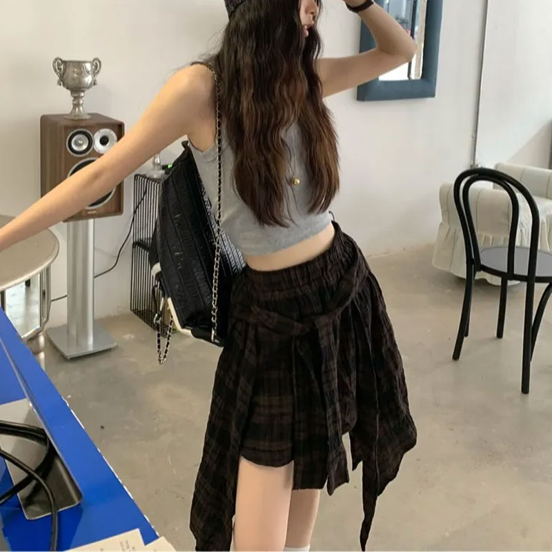 กระโปรงมินิสั้นสไตล์เกาหลีลายส - Korean Street Fashion Female บทวิจารณ์และราคา