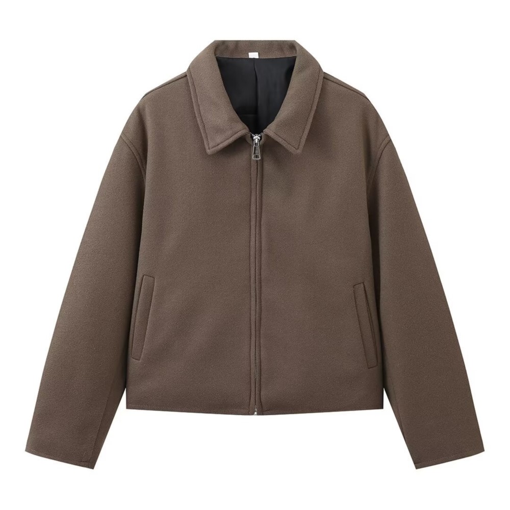 วินเทจสีน้ําตาล Turndown COLLA - Street Fashion Shanghai บทวิจารณ์และราคา