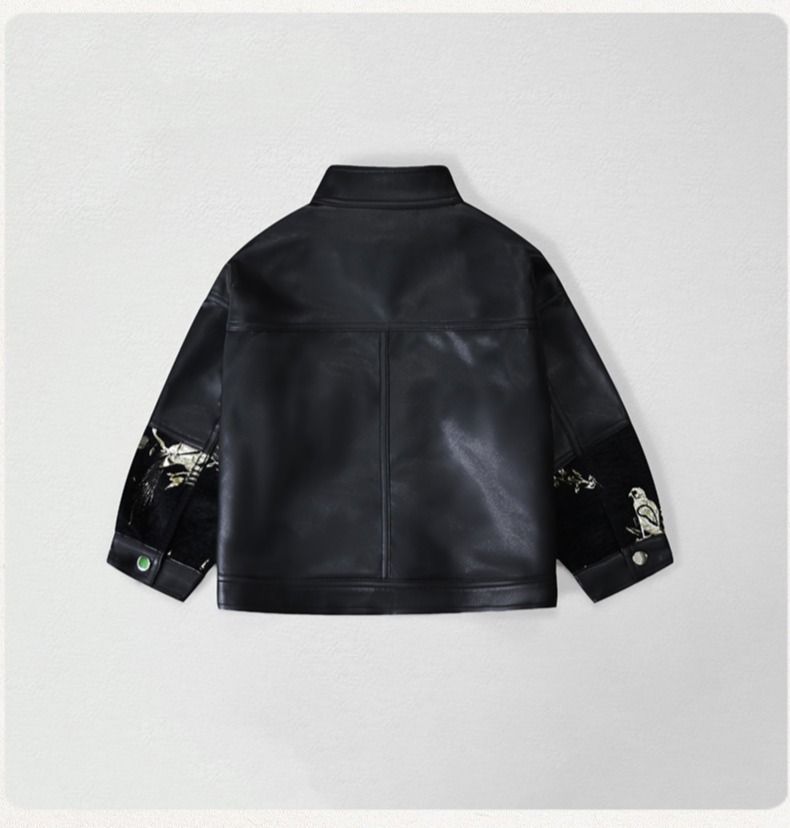 เสื้อแจ็คเก็ตหนัง PU ปักลายมอเ - Street Fashion Kids บทวิจารณ์และราคา