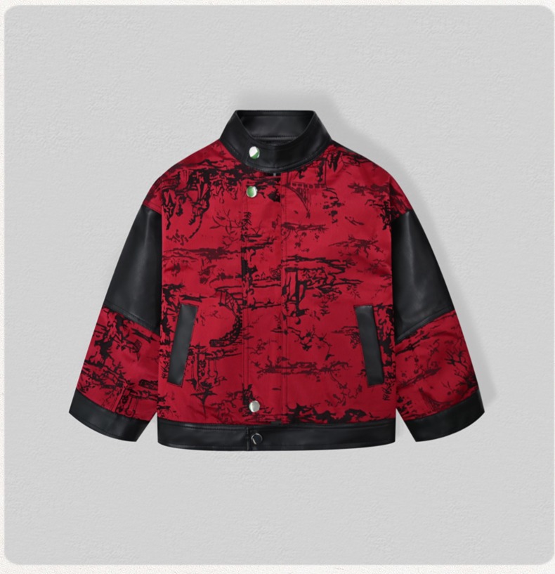 เสื้อแจ็คเก็ตหนัง PU ปักลายมอเ - Street Fashion Kids บทวิจารณ์และราคา