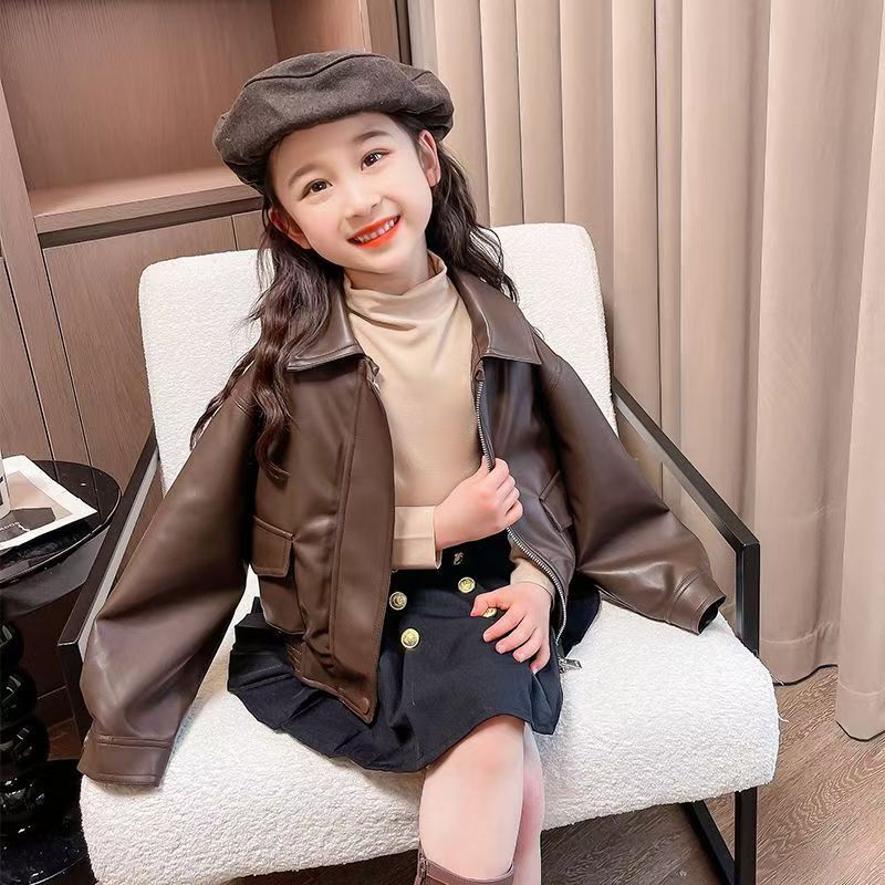 เสื้อแจ็คเก็ตหนัง PU แบบสั้นสำ - Street Fashion Kids บทวิจารณ์และราคา