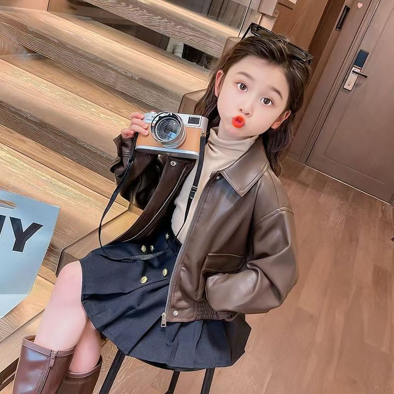 เสื้อแจ็คเก็ตหนัง PU แบบสั้นสำ - Street Fashion Kids บทวิจารณ์และราคา