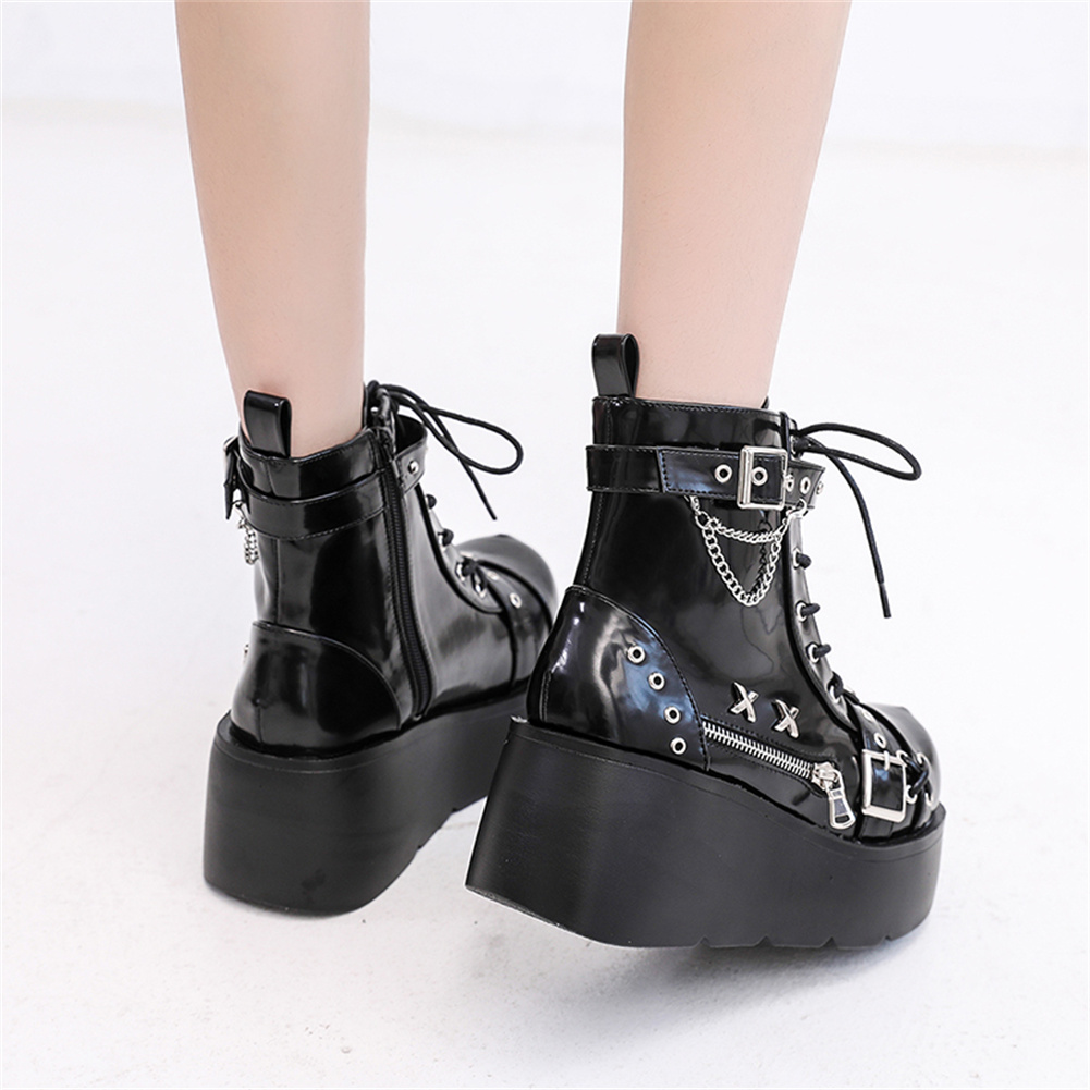 รองเท้าบูทส้นตึกสไตล์โกธิคสำหร - Street Fashion Brand บทวิจารณ์และราคา