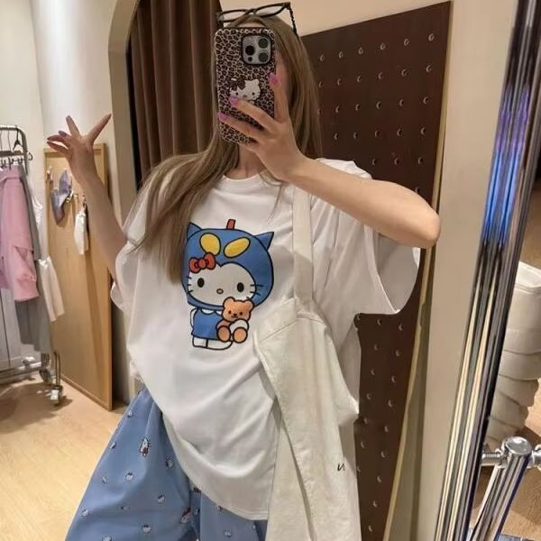 เสื้อยืดแขนสั้นพิมพ์ลายเฮลโล ค - Street Fashion Jersey บทวิจารณ์และราคา