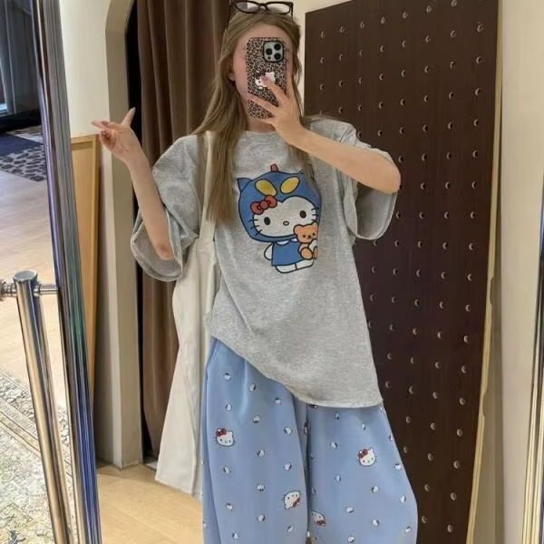 เสื้อยืดแขนสั้นพิมพ์ลายเฮลโล ค - Street Fashion Jersey บทวิจารณ์และราคา