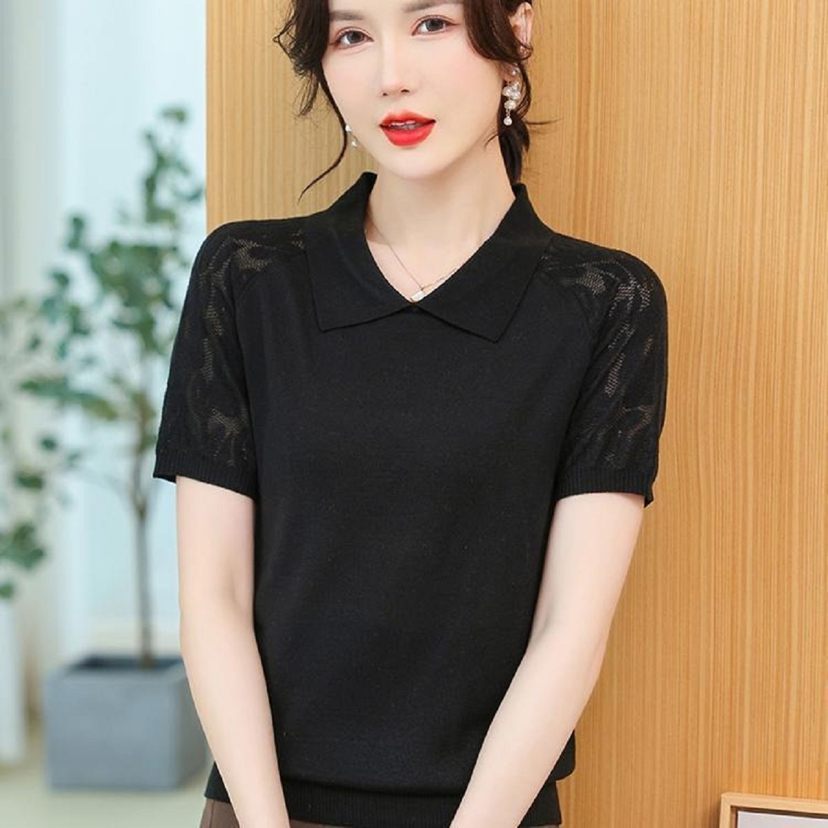 ผู้หญิงฤดูร้อนเสื้อกันหนาวโปโล - Korean Street Fashion Female บทวิจารณ์และราคา