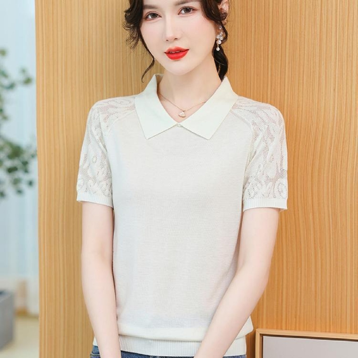 ผู้หญิงฤดูร้อนเสื้อกันหนาวโปโล - Korean Street Fashion Female บทวิจารณ์และราคา