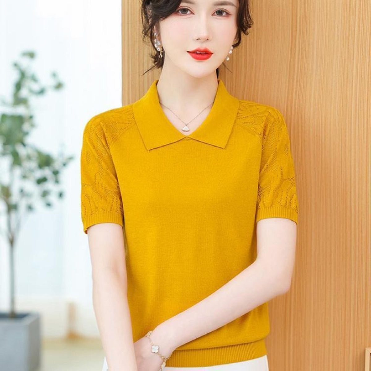 ผู้หญิงฤดูร้อนเสื้อกันหนาวโปโล - Korean Street Fashion Female บทวิจารณ์และราคา