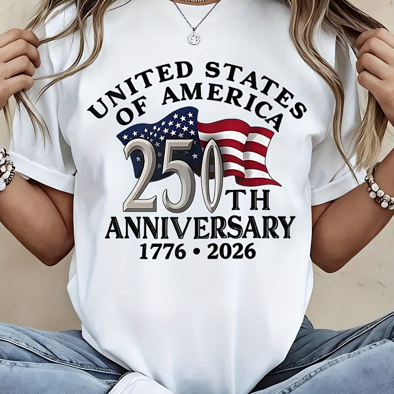 เสื้อยืดผู้หญิงฤดูร้อนลายธงชาต - Street Fashion Usa บทวิจารณ์และราคา