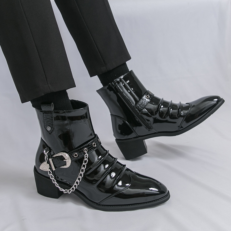 รองเท้าบูทลำลองผู้ชายแบบมีซิปด - Street Fashion Brand บทวิจารณ์และราคา
