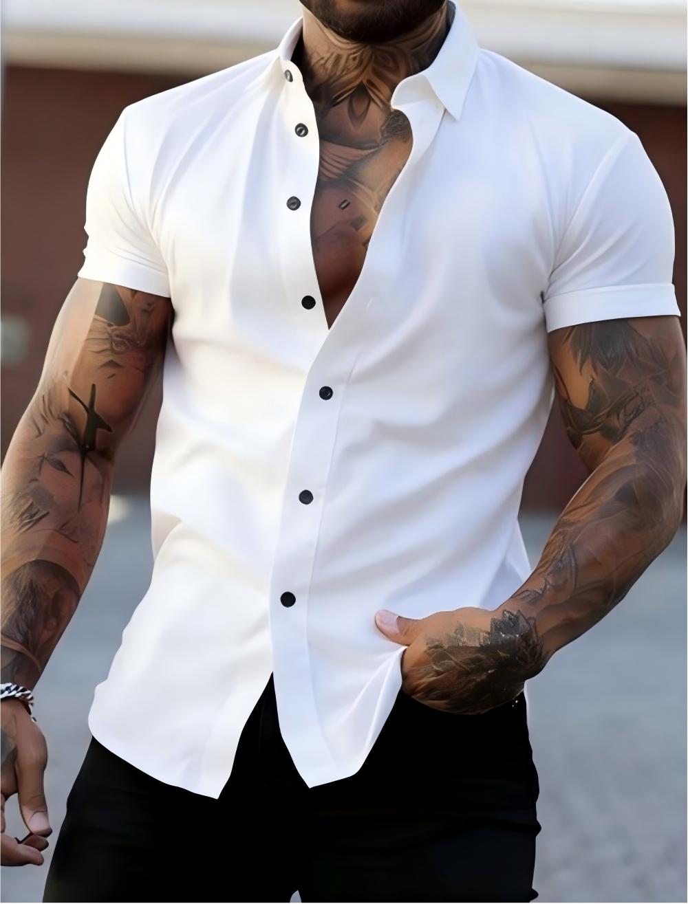 เสื้อเชิ้ตแขนสั้นผู้ชายฤดูร้อน - Street Fashion Shanghai บทวิจารณ์และราคา